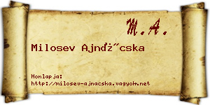Milosev Ajnácska névjegykártya